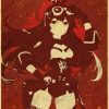 Amber Pyro Genshin Impact Vintage Kraft Paper Poster