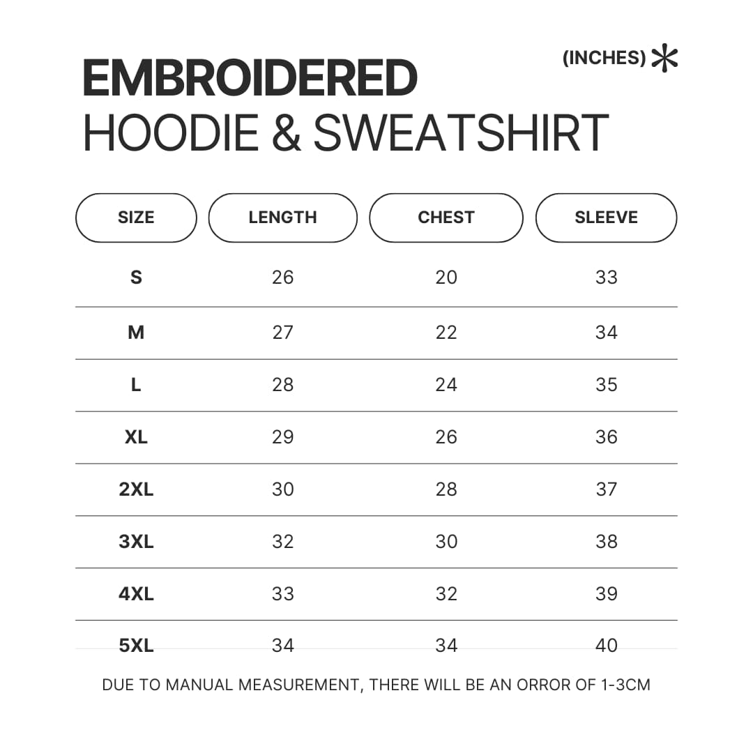 Product size chart