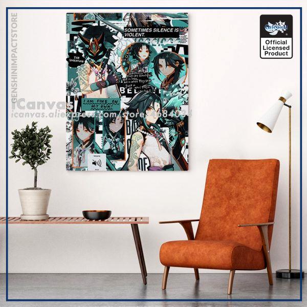 Genshin Impact Xiao Collage Canvas Home Decor Painting Wall Art Decoration Prints Dorm Living Room Bedroom 3 - Genshin Impact Store