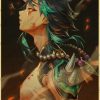 2020 Zhongli Genshin Impact Vintage Kraft Paper Poster