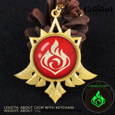 2021 Genshin Impact Vision Pendant Keychain Pyro