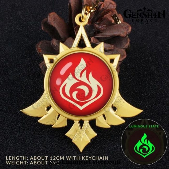 2021 Genshin Impact Vision Pendant Keychain Pyro