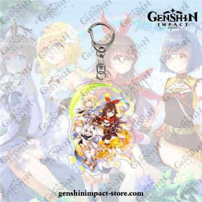 2021 Style Genshin Impact Acrylic Double Sided Transparent Keychain