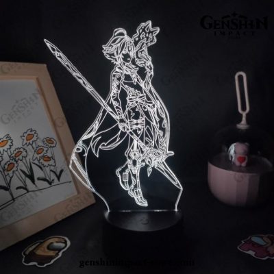 2021 Zhong Li Genshin Impact Figure 3D Lamp Led Rgb Night Lights Black Base / 16 Color With Remote