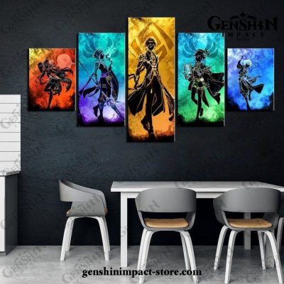 5 Pieces Fischl Genshin Impact Hero Vison Canvas Wall Art