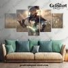 5 Pieces Jean Genshin Impact Canvas Wall Art