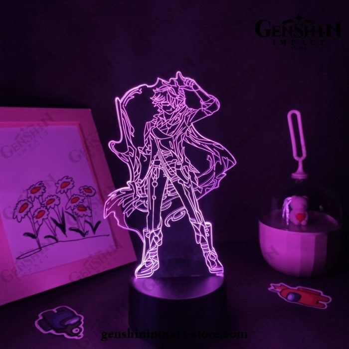 Cool Zhong Li Genshin Impact Figure 3D Lamp Led Rgb Night Lights