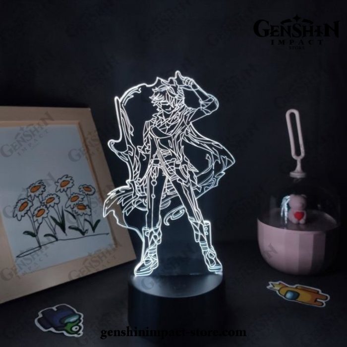 Cool Zhong Li Genshin Impact Figure 3D Lamp Led Rgb Night Lights Black Base / 7 Color No Remote