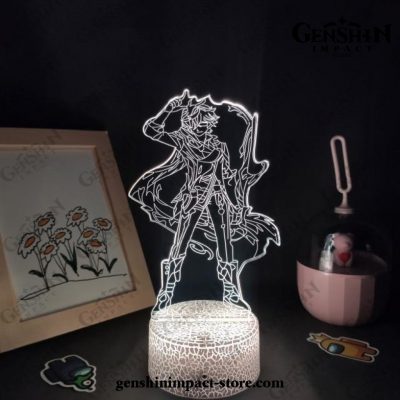 Cool Zhong Li Genshin Impact Figure 3D Lamp Led Rgb Night Lights Lava Base / 16 Color With Remote