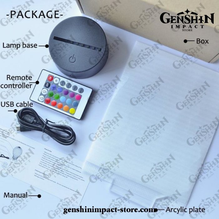 Cute Qiqi Genshin Impact Figure 3D Lamp Led Rgb Night Lights
