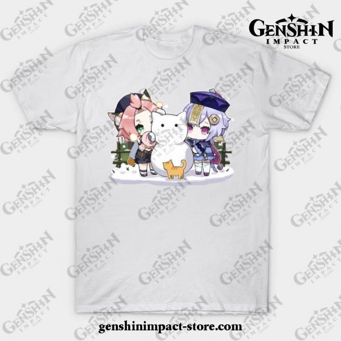 Diona And Qiqi [Genshin Impact] T-Shirt White / S