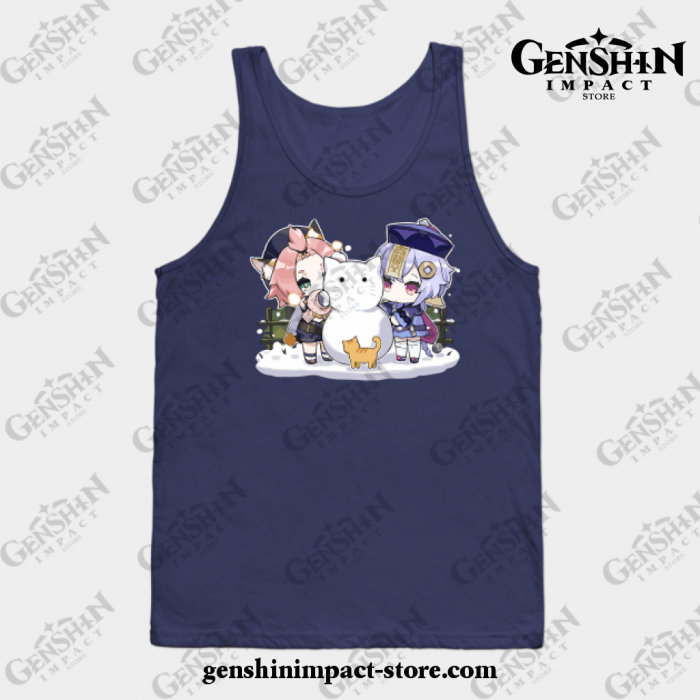 Diona And Qiqi [Genshin Impact] Tank Top Navy Blue / S