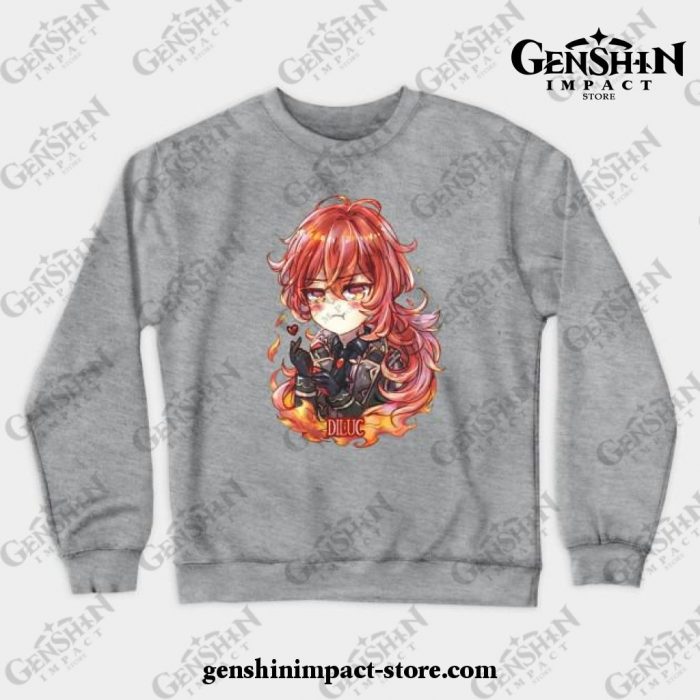Genshin Impact Diluc 2 Crewneck Sweatshirt Gray / S