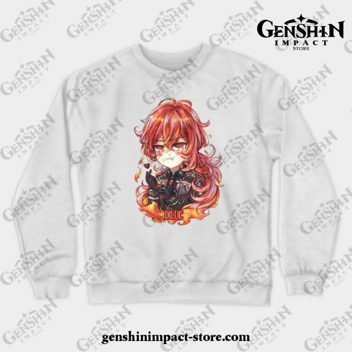 Genshin Impact Diluc 2 Crewneck Sweatshirt White / S