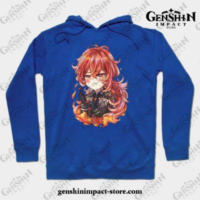 Genshin Impact Diluc 2 Hoodie Blue / S