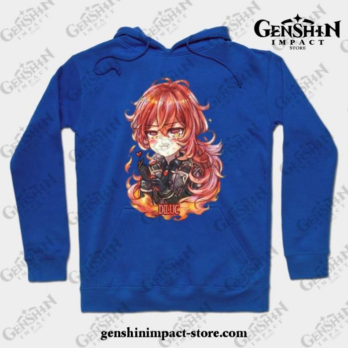 Genshin Impact Diluc 2 Hoodie Blue / S