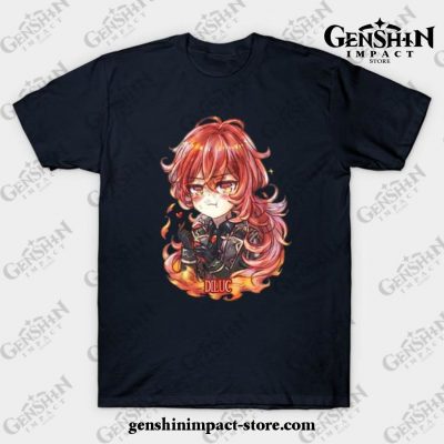 Genshin Impact Diluc 2 T-Shirt Navy Blue / S