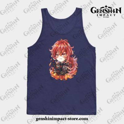 Genshin Impact Diluc 2 Tank Top Navy Blue / S