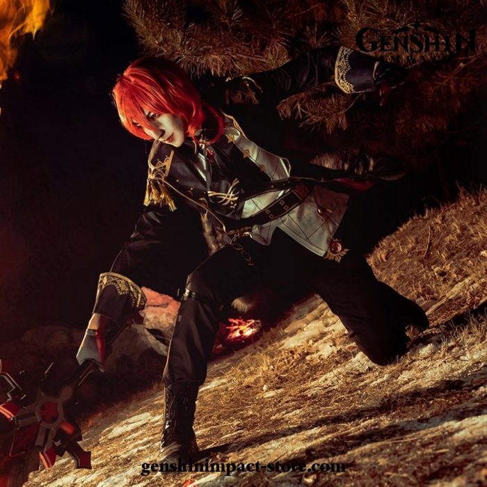 Genshin Impact Diluc Cosplay Costume Uniform Outfit