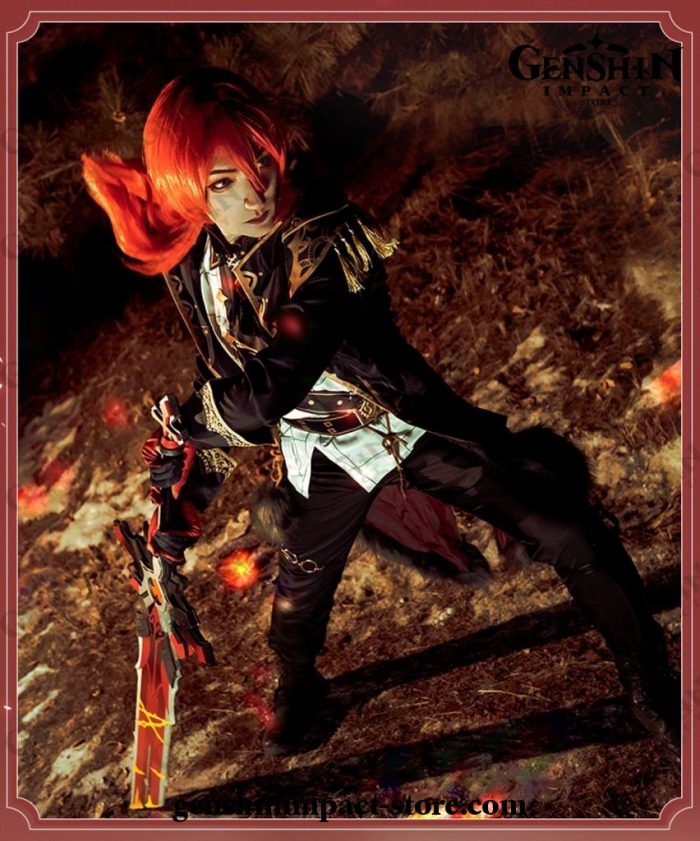 Genshin Impact Diluc Cosplay Costume Uniform Outfit