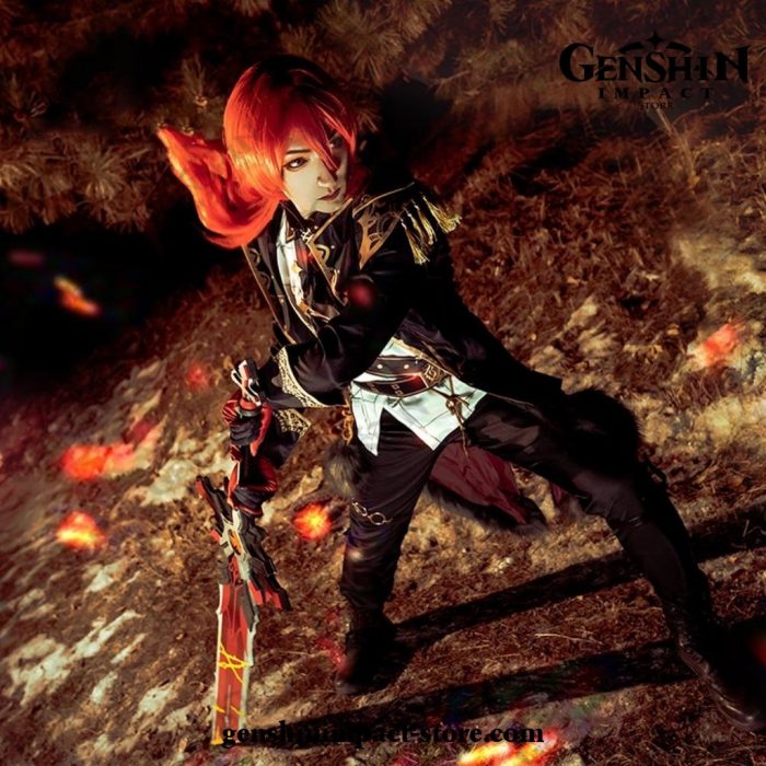 Genshin Impact Diluc Cosplay Costume Uniform Outfit