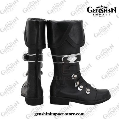 Genshin Impact Diluc Cosplay Shoes Black Boots