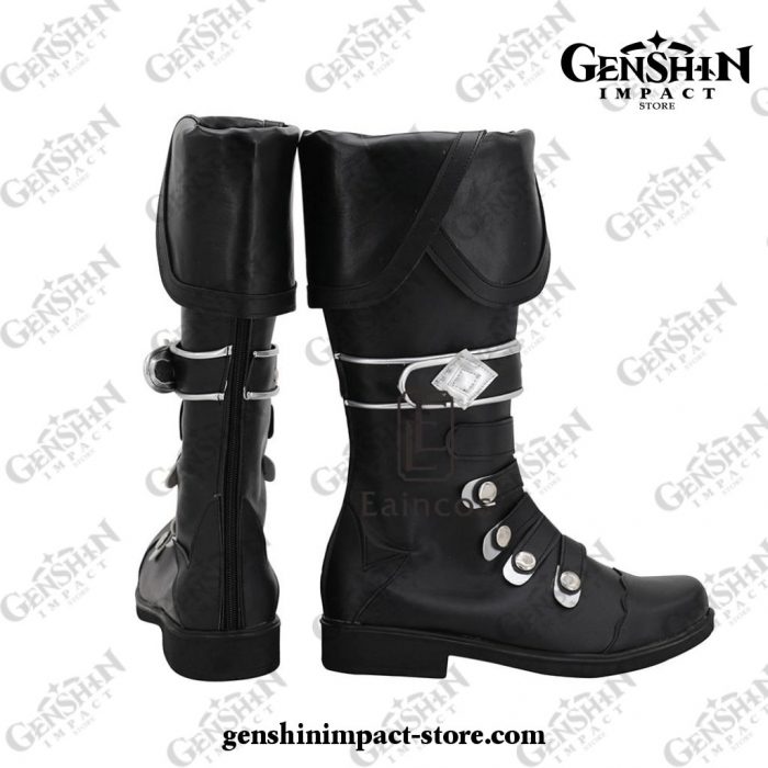 Genshin Impact Diluc Cosplay Shoes Black Boots