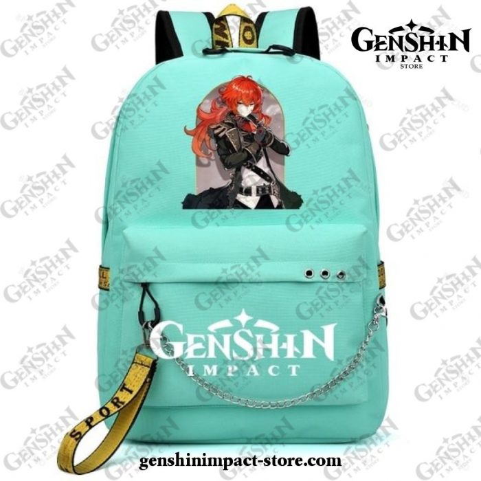 Genshin Impact Diluc Waterproof Backpack Children School Bags White
