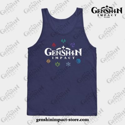 Genshin Impact Elements (Colours) Tank Top Navy Blue / S