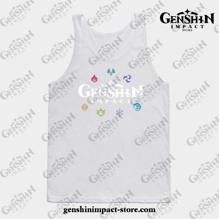 Genshin Impact Elements (Colours) Tank Top White / S