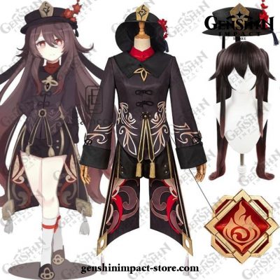 Genshin Impact Hu Tao Dress Cosplay Costume And Wig / Xxl