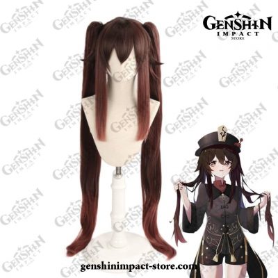 Genshin Impact Hutao Women Long Ponytails Wig Cosplay