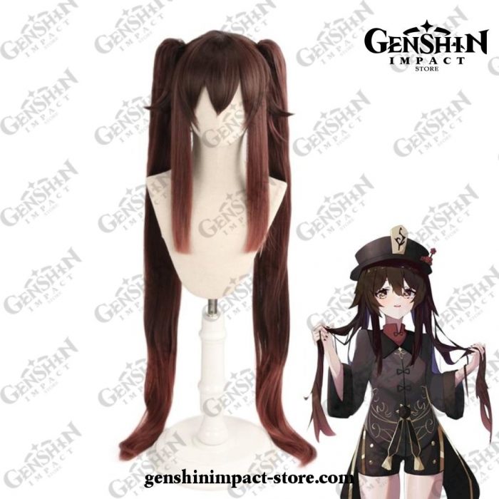 Genshin Impact Hutao Women Long Ponytails Wig Cosplay