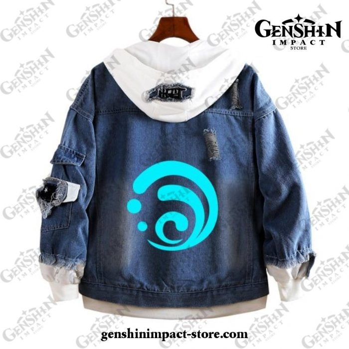 Genshin Impact Hydro Vision Demin Jacket Style 2 / S