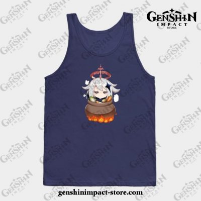 Genshin Impact Paimon Emergency Food Tank Top Navy Blue / S