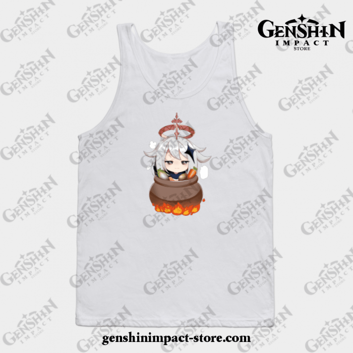 Genshin Impact Paimon Emergency Food Tank Top White / S