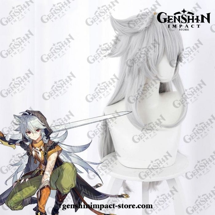 Genshin Impact Razor Long Gray Wig Cosplay