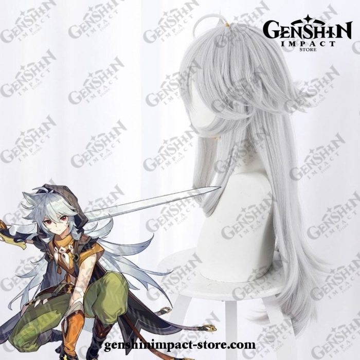 Genshin Impact Razor Long Gray Wig Cosplay