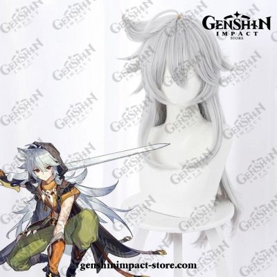 Genshin Impact Razor Long Gray Wig Cosplay