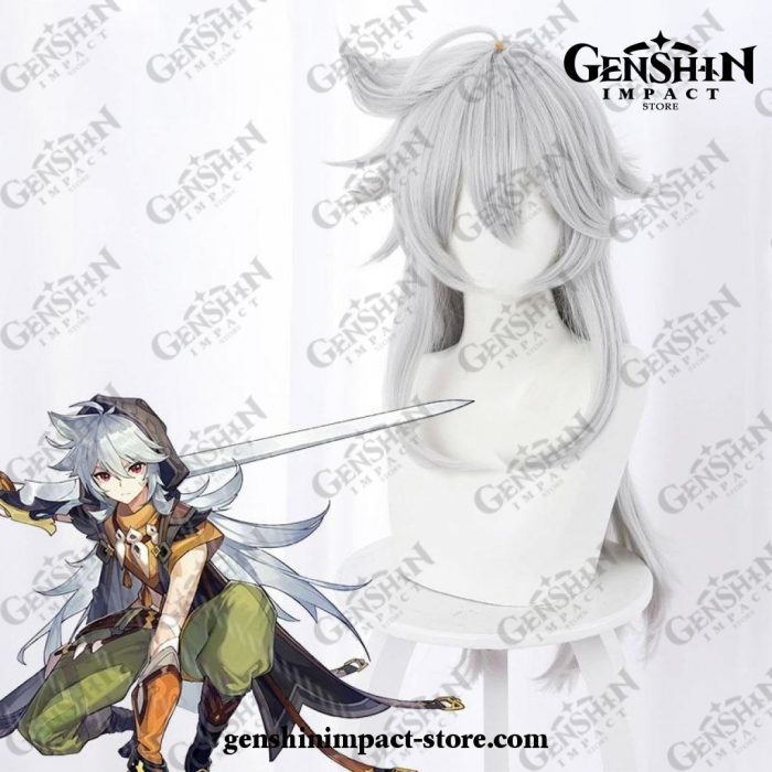 Genshin Impact Razor Long Gray Wig Cosplay