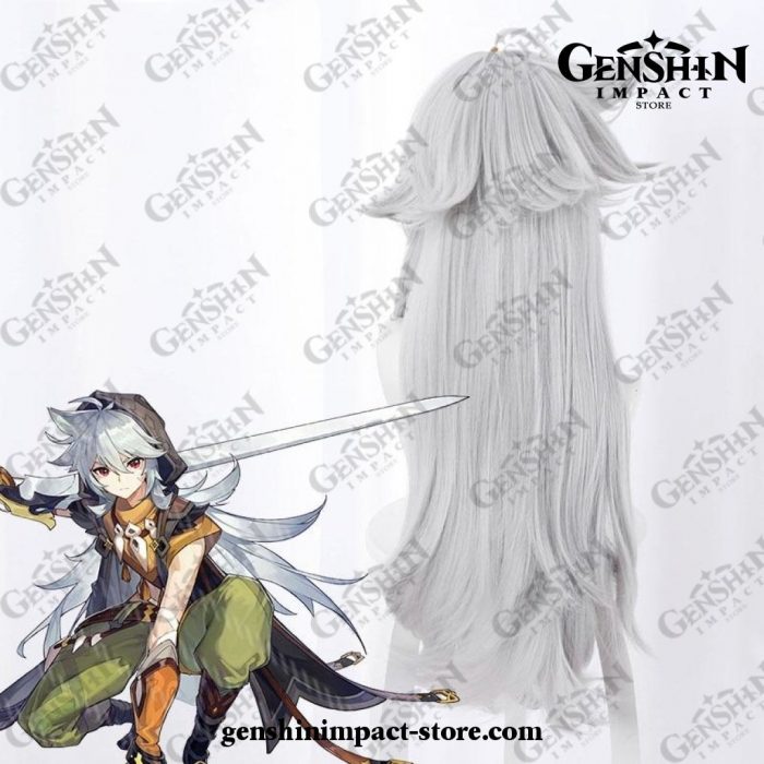 Genshin Impact Razor Long Gray Wig Cosplay