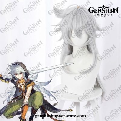 Genshin Impact Razor Long Gray Wig Cosplay