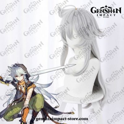 Genshin Impact Razor Long Gray Wig Cosplay
