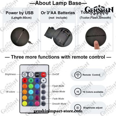 Genshin Impact Vision Figure 3D Lamp Led Rgb Night Lights