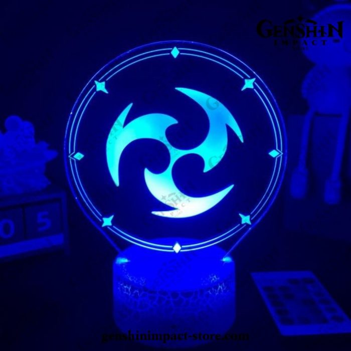 Genshin Impact Vision Figure 3D Lamp Led Rgb Night Lights Electro / Black Base No Remote