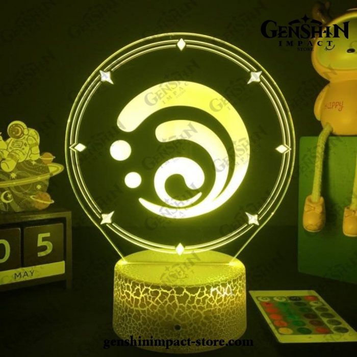 Genshin Impact Vision Figure 3D Lamp Led Rgb Night Lights Hydro / Crack Base Remote