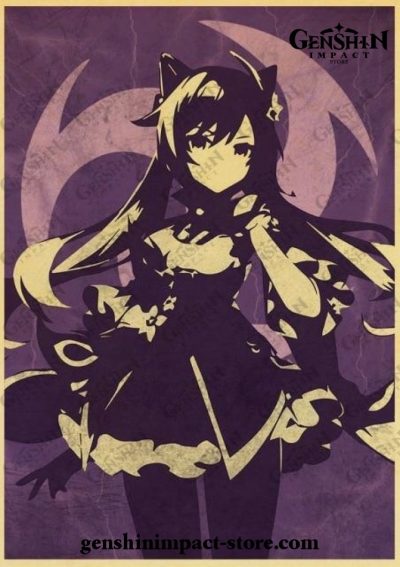 Keqing Electro Genshin Impact Kraft Paper Poster