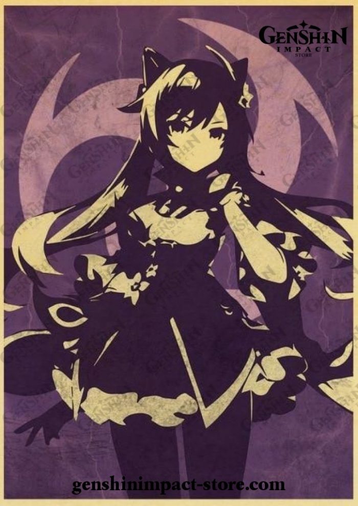 Keqing Electro Genshin Impact Kraft Paper Poster