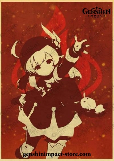 Klee Pyro Genshin Impact Vintage Kraft Paper Poster
