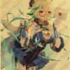 Lovely Sucrose Genshin Impact Vintage Kraft Paper Poster